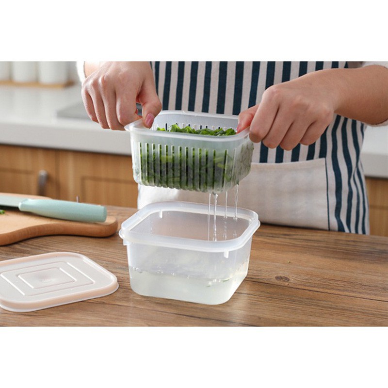 Hộp nhựa đựng thực phẩm tủ lạnh hình tròn vuông giao hình ngẫu nhiên MIIBOOSHI 9472586432