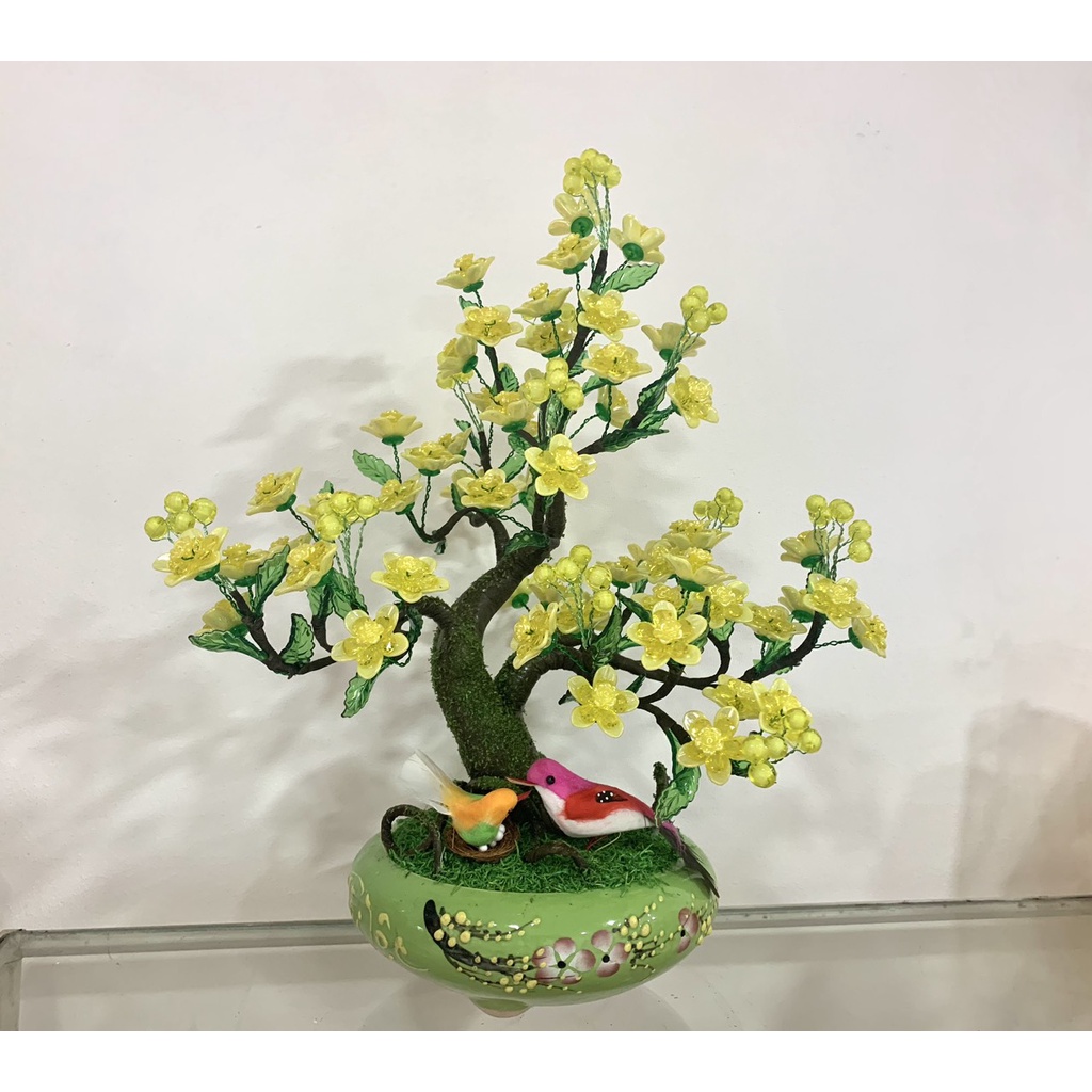 Hoa mai pha lê bonsai cao 45cm