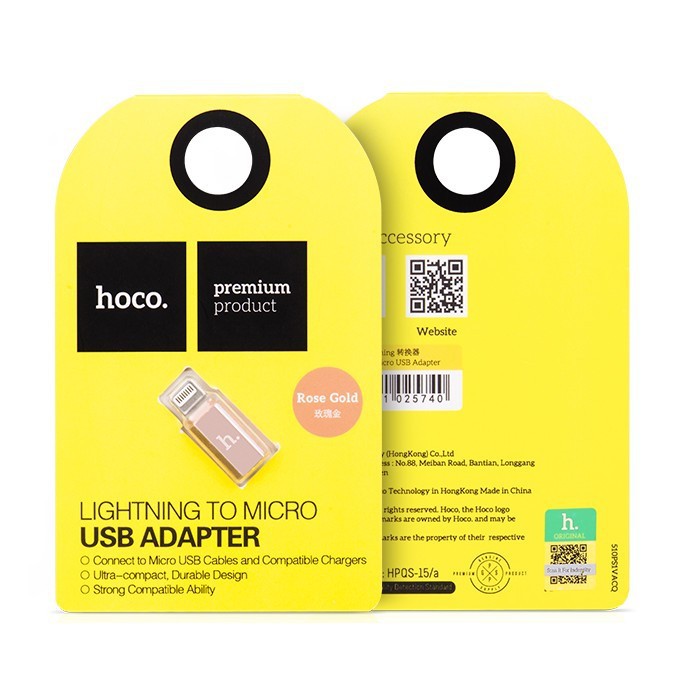 ĐẦU CHUYỂN ĐỔI TỪ MICRO USB SANG LIGHTNING (HIỆU HOCO)