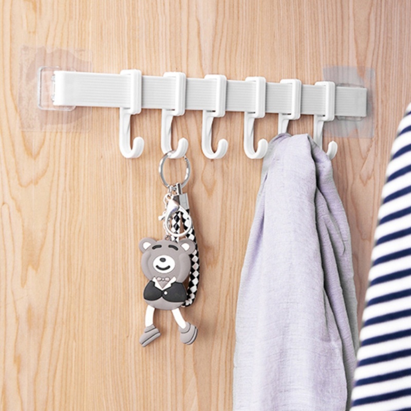 Giá Treo Khăn 6 Móc Dán Tường Nhà Tắm Chống Nước