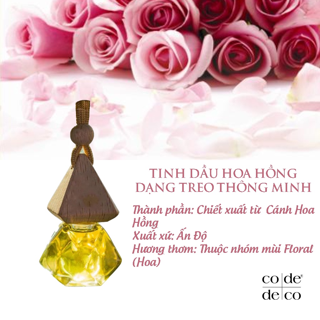 Tinh Dầu Thiên Nhiên Treo Xe Hoa Hồng