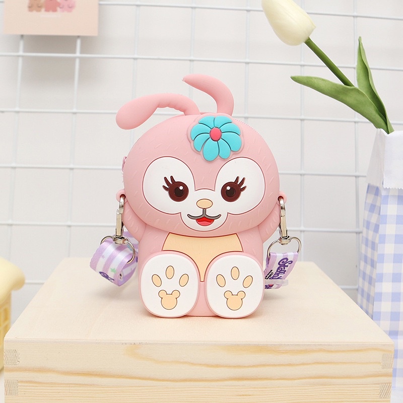 [SIZE MINI] Túi đeo chéo cho bé silicon hình thỏ Stella Lou, cáo Lina Bell xinh xắn cho bé phong cách Hàn Quốc
