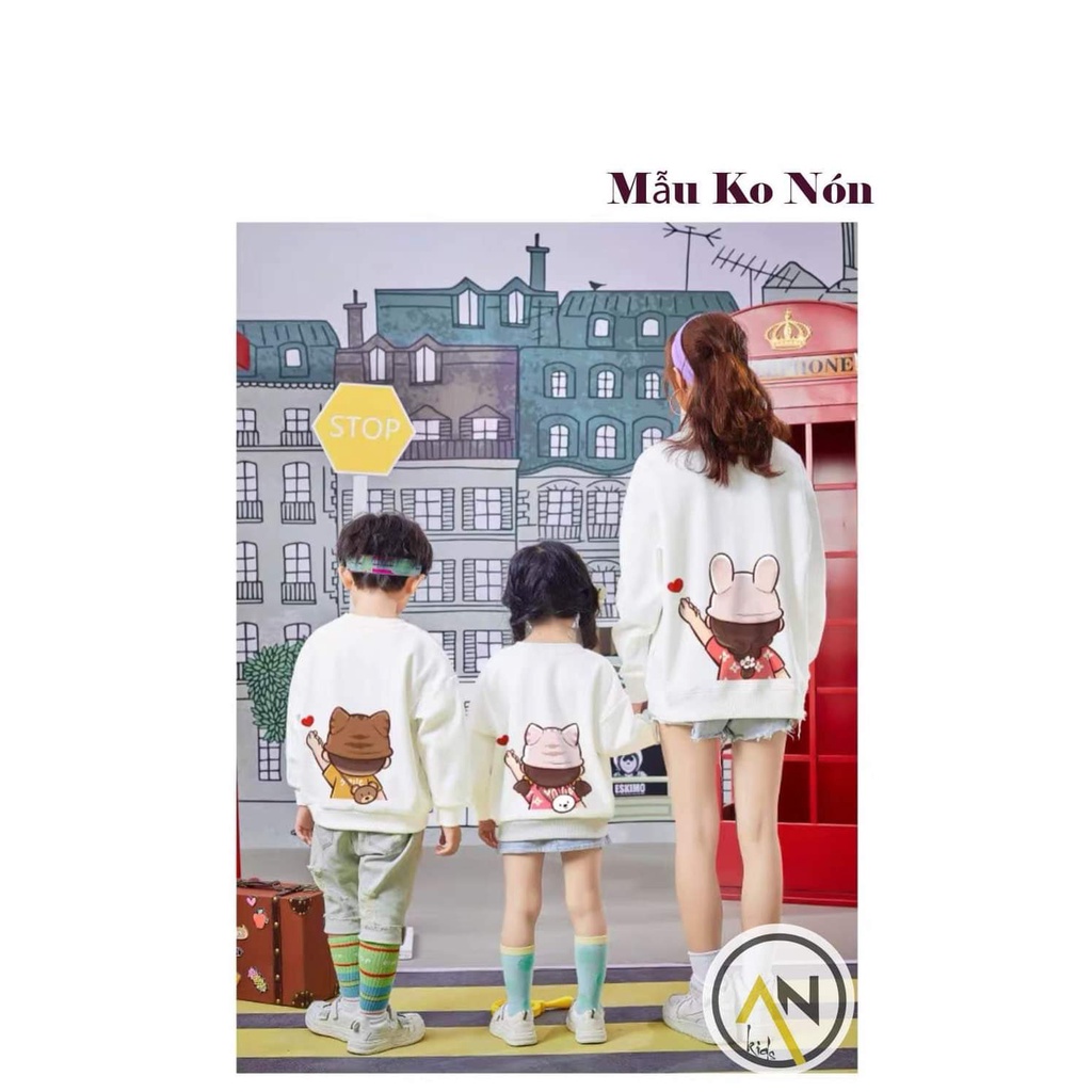 Áo Sweater gia đình thu đông 4 người IN 2 MẶT chất loại 1