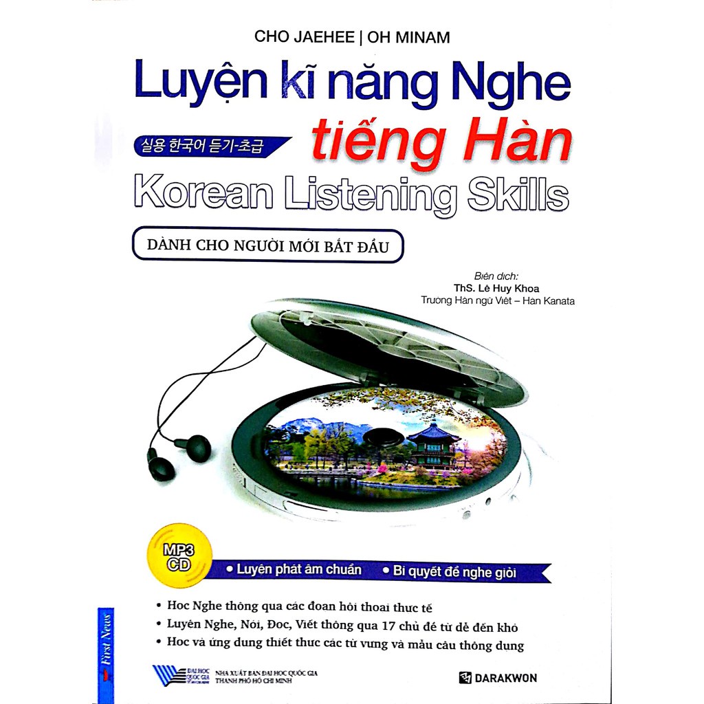 Sách - Combo Luyện Kĩ Năng Nghe Tiếng Hàn ( Dành Cho Người Mới Bắt Đầu +  Dành Cho Trình Độ Trung Cấp) + CD - First News