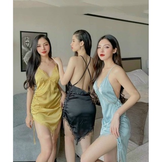 Váy Ngủ Lụa Lệch Tà Quyến Rũ J047