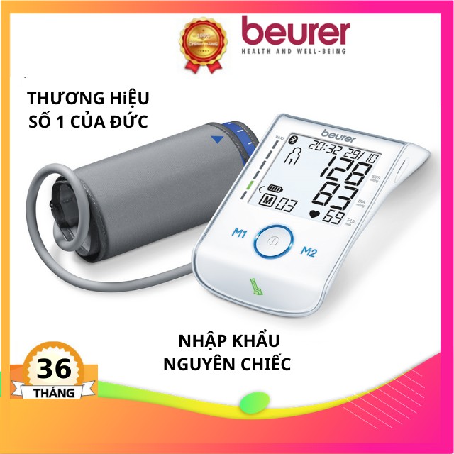 Máy đo huyết áp bắp tay tự động Beurer BM85,máy đo huyết áp đức,xem phân tích kết quả bằng phần mềm Beurer HealthManager