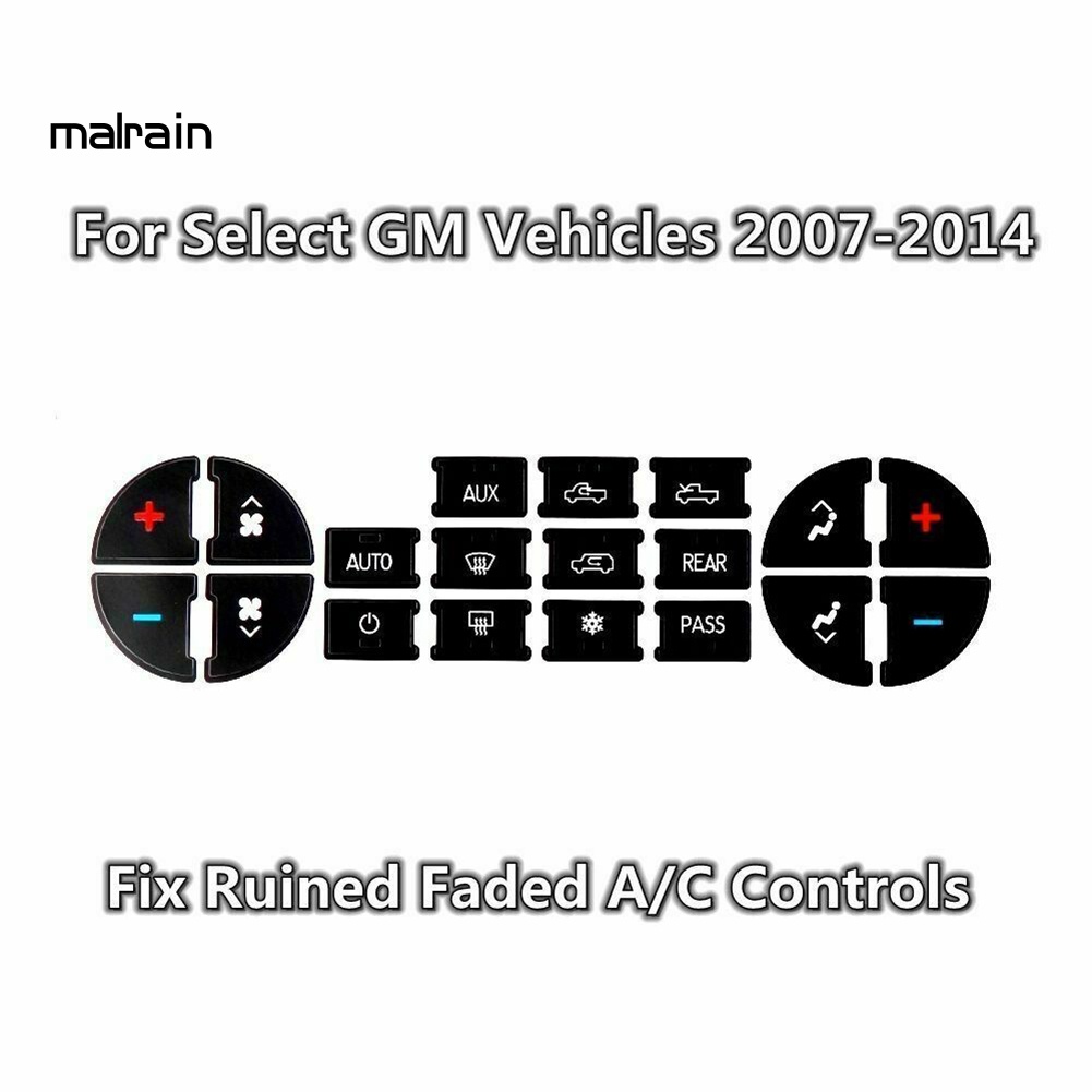 Bộ 19 Miếng Dán Nút Điều Khiển Trang Trí Nội Thất Xe Hơi Buick