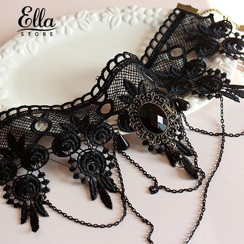 Vòng Cổ Choker Phối Ren Đính Đá Thời Trang Cho Nữ