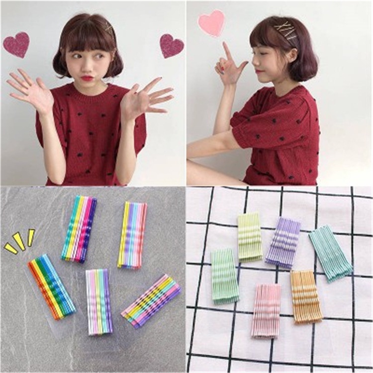 Set 10 kẹp tăm nhiều màu- kẹp xước màu Hàn Quốc trẻ trung, thời trang
