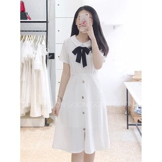 [ HÀNG THIẾT KỂ , HÌNH THẬT  ]Váy Trắng Xòe, Đầm Tiểu Thư Hàn Quốc Đáng Yêu Dễ Thương