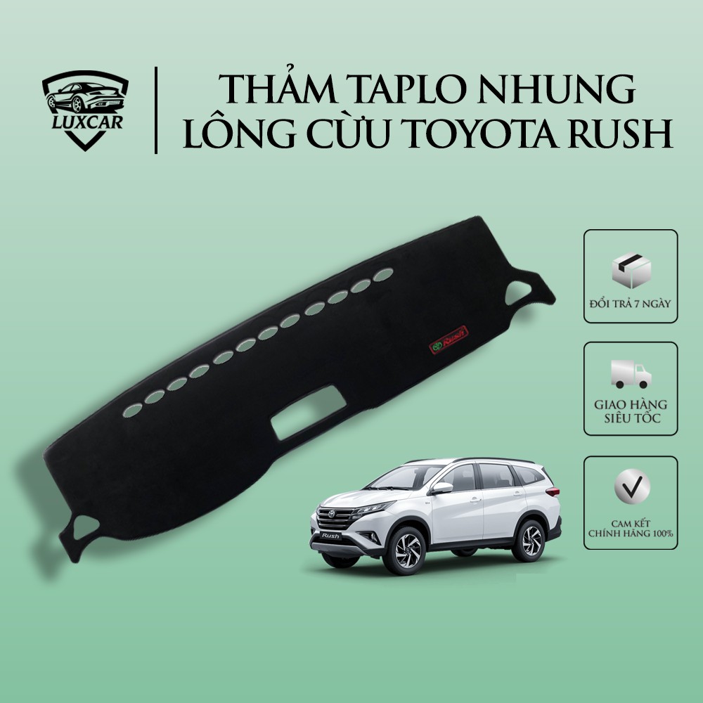 Thảm Taplo Nhung Lông Cừu LUXCAR Xe TOYOTA RUSH - Đế cao su chống trượt