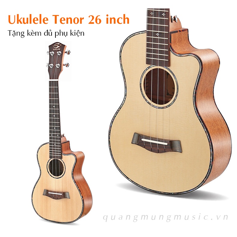 Đàn Ukulele Cao Cấp - Concert - Tenor - Tặng Phụ Kiện Kèm Theo