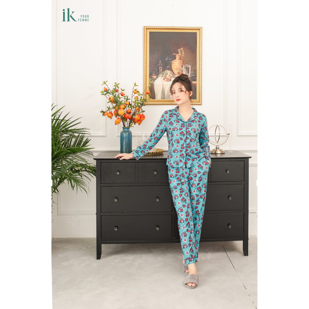 Bộ mặc nhà IK Pijama áo dài tay quần dài cotton 0171 Giá 698.000đ
