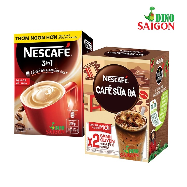 Combo 2 Hộp Cà Phê Hòa Tan Nescafe 3in1 Vị Đậm Đà Hài Hòa Và Cà Phê Sữa Đá