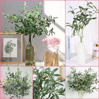 Hoa giả - Cành ô liu có quả và không quả - Chất liệu cao cấp - Decor không gian xanh đẹp