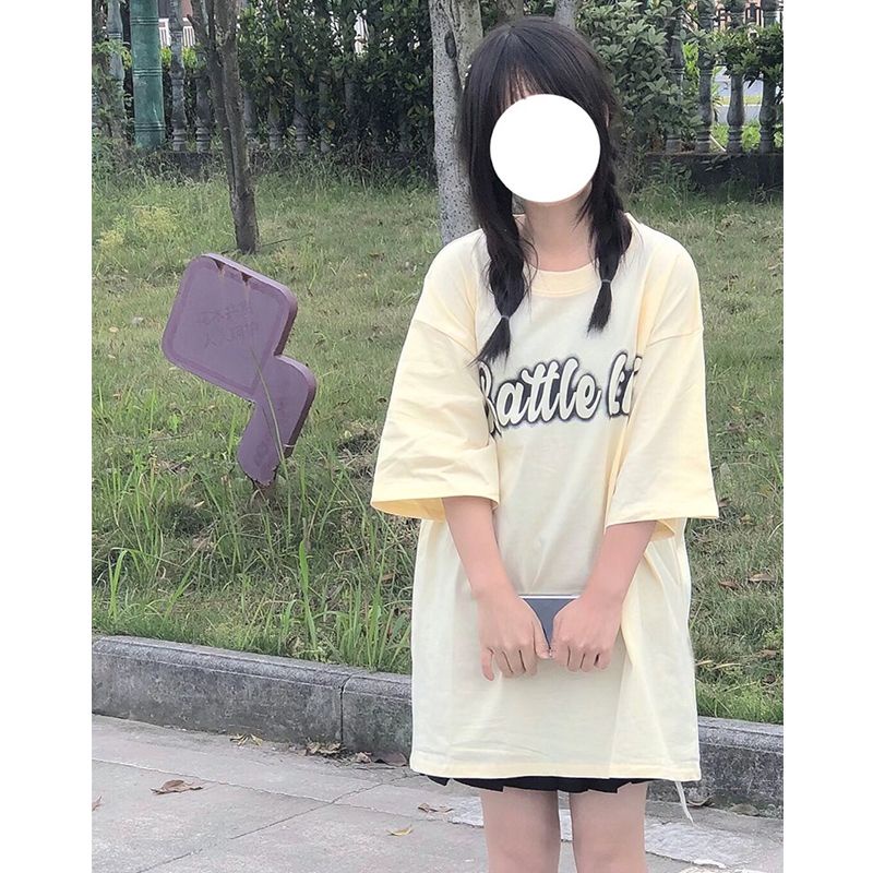 Áo Thun 100% cotton Ngắn Tay In Chữ Thời Trang Cho Nữ
