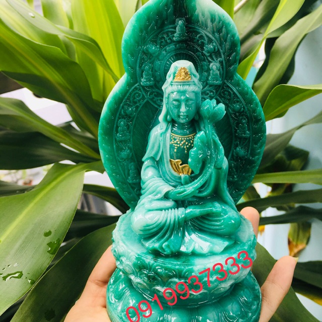 Tượng phật đại thế chí bồ tát xanh ( cao 18 cm )