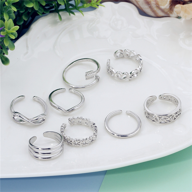 Set 8 Nhẫn Thiết Kế Tinh Tế Cho Nữ
