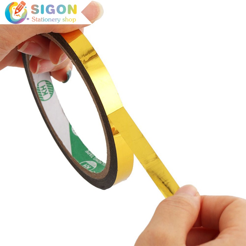 Cuộn Băng Keo Dán Trang Trí Màu Vàng Laser Lấp Lánh 50m DIY