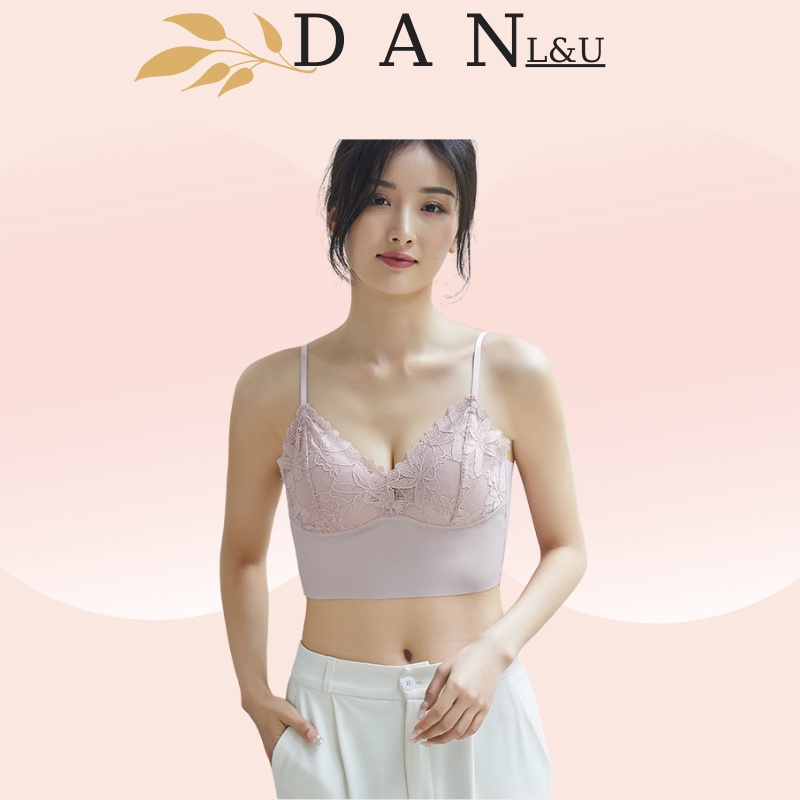 Áo Ngực Bra Cúp Phối Ren Mềm Mại Nữ Tính DAN L&amp;U 8842