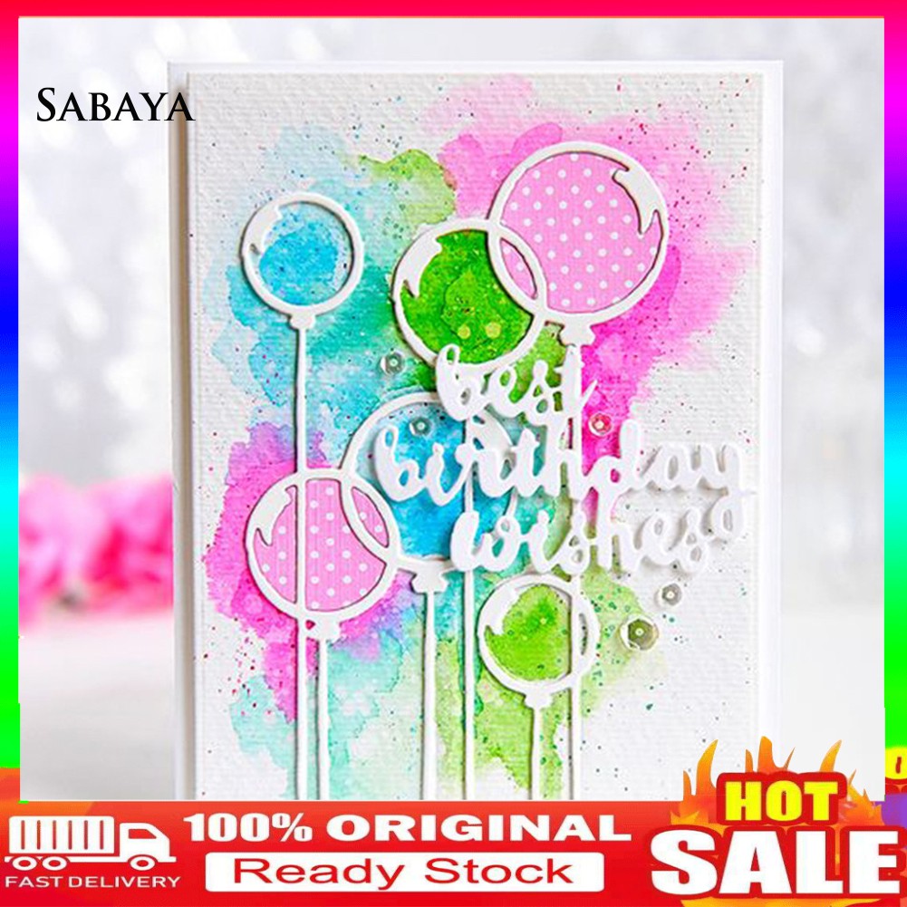 Khuôn Cắt Giấy Làm Từ Kim Loại Hình Bóng Bay Trang Trí Scrapbook