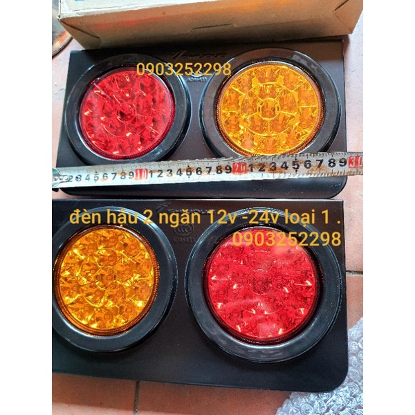 Đèn let hậu 2 ngăn tròn 24v, 12v xe tải ( giá của 01 đôi) 2003a