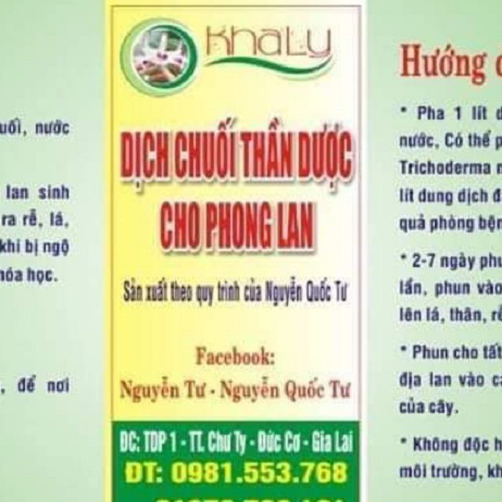 Bán Dịch chuối chuyên kích rễ, tăng trưởng cho hoa lan chai 1 Lít hàng nhập, phân phối trong nước bởi thietbinhavuon.