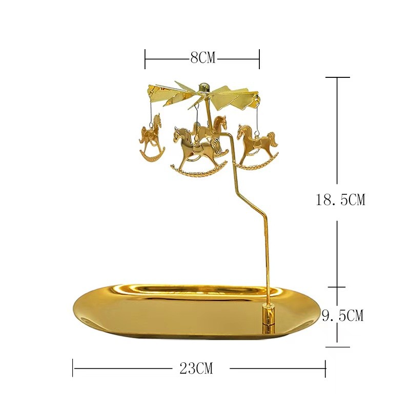 [Kèm khay 23cm] Phụ kiện chong chóng nến xoay mạ vàng cho nến thơm