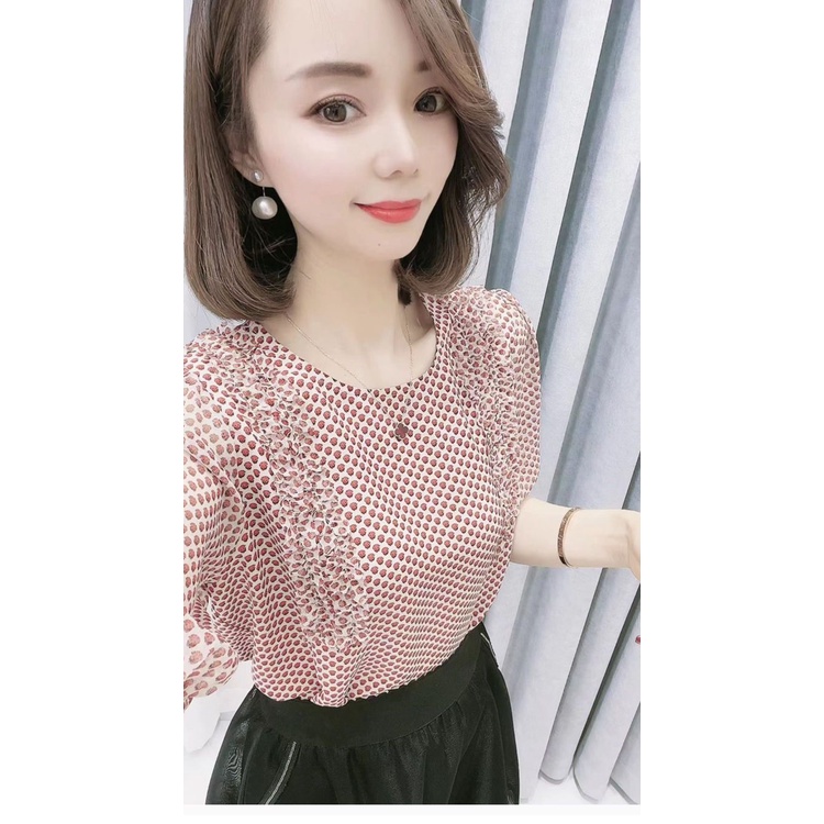 Áo Sơ Mi Chiffon Tay Lửng Thời Trang Mùa Hè Dành Cho Nữ