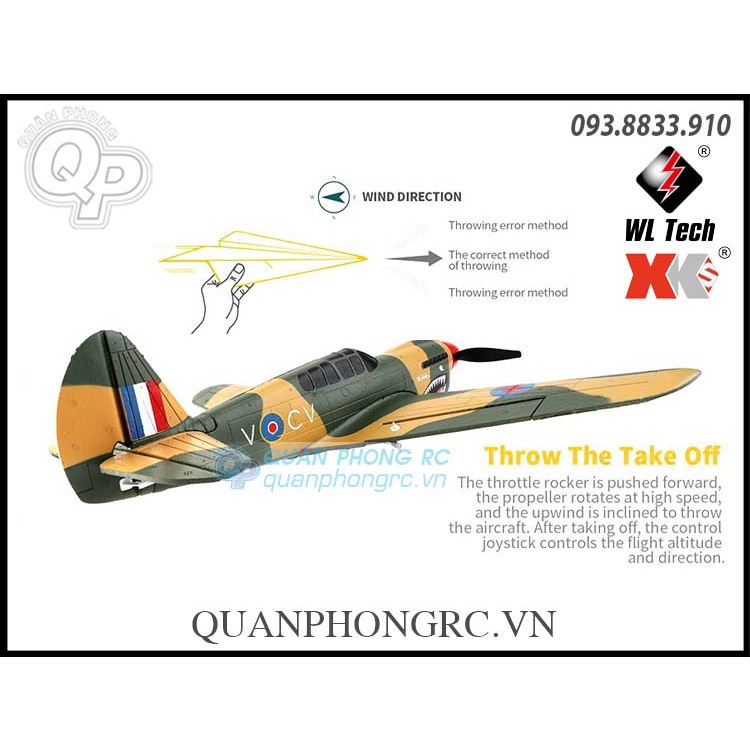 Máy Bay WLtoys XK A220 P40 3D6G RC Airplane RTF Support FUTABA DSM S-Bus Rx