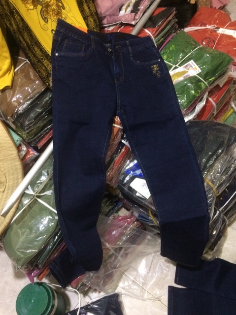 Quần jeans trung niên lưng thun siêu co giãn
