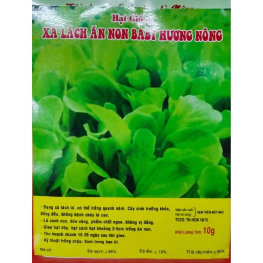 Hạt Xà Lách ăn non Baby - Gói 10 gram