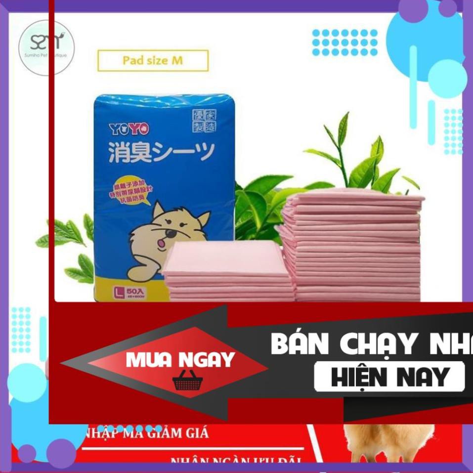 Tã lót cho chó mèo thú cưng kháng khuẩn Sumiho size M 45x60cm (50 cái) hương trà xanh - dbhue /dbhue