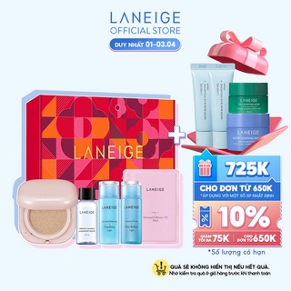 Bộ sản phẩm tẩy trang và cho lớp căng bóng trong 24H LANEIGE Neo Cushion Glow 21N