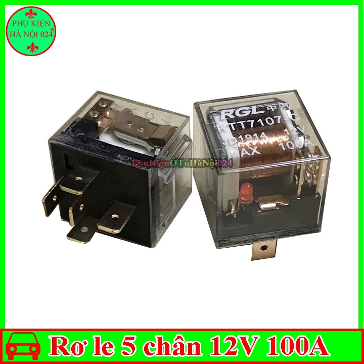 Hộp 10 rơle 5 chân 100A điện áp 12v/24v nhựa trong chống nước