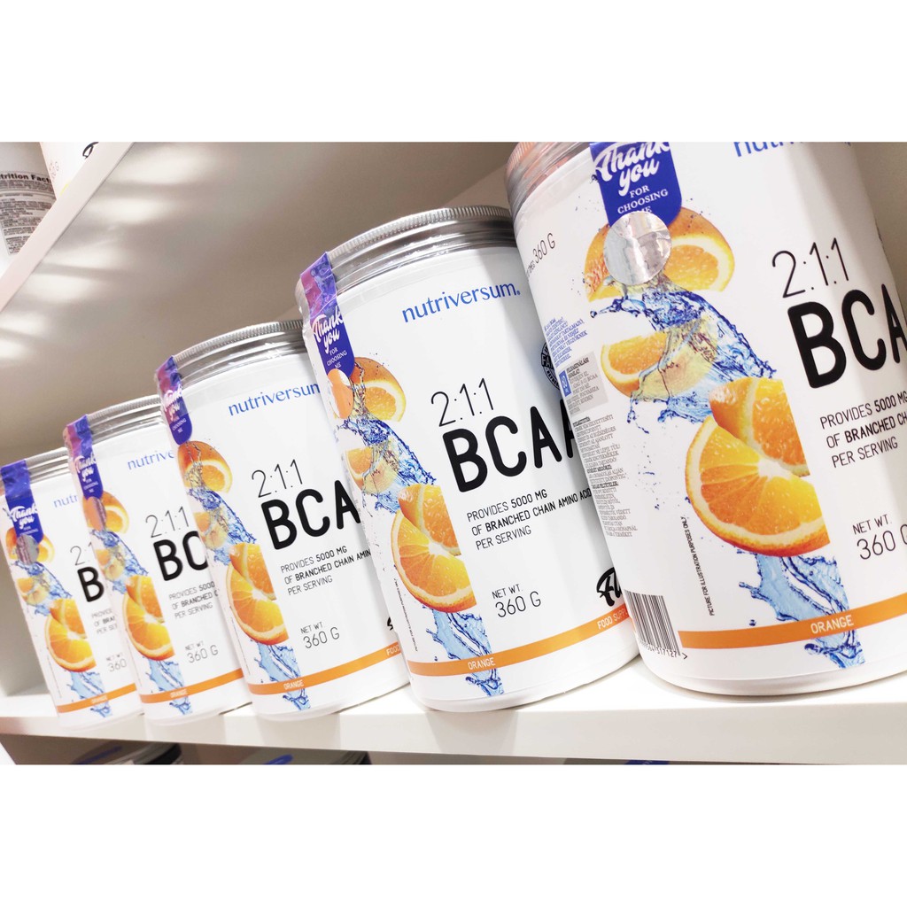 [Mua 2 tặng 1] BCAA 2:1:1 NUTRIVERSUM, tăng cơ & hồi phục cơ bắp, công nghệ sinh học, 360g/60 lần dùng