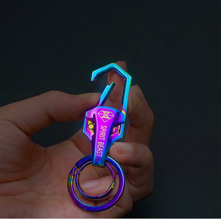 Móc Chìa Khóa Ô Tô Xe Máy Cao Cấp Spirit Beast Chính Hãng Treo Vào Đai Nịt Quần Xi Màu Titan Titanium Xanh Tím