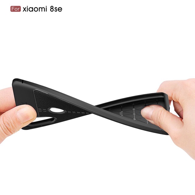 Xiaomi Mi 8SE ốp dẻo vân da chống sốc Autofocus