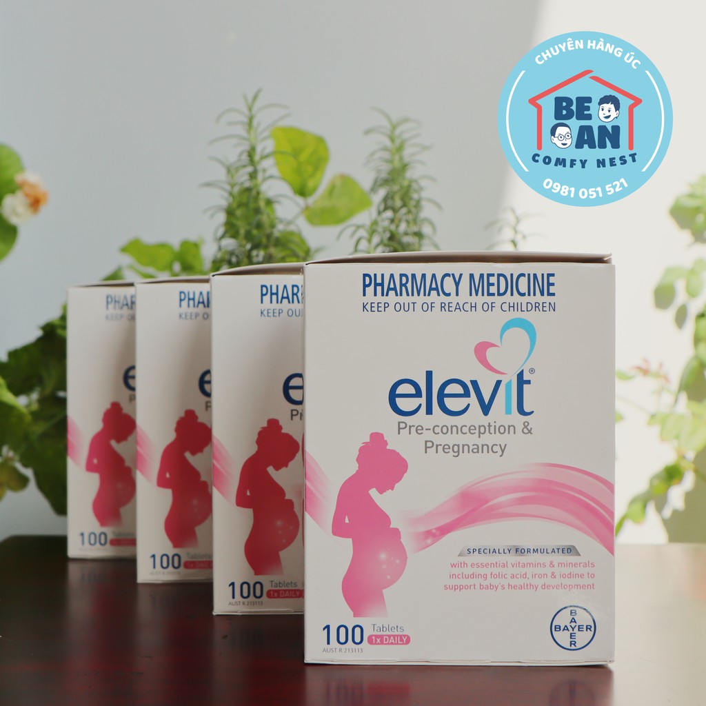 Viên uống cho mẹ bầu Elevit Pregnancy Multivitamin Tablets (100 viên) mẫu mới - Nhập khẩu Úc