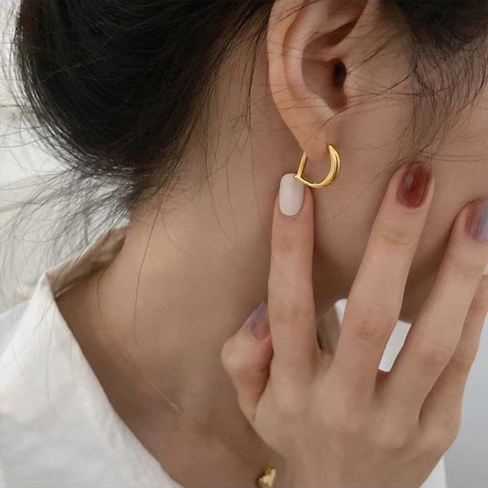 Bông Tai Hình Chữ D Phong Cách Hàn Quốc Dành Cho Nữ