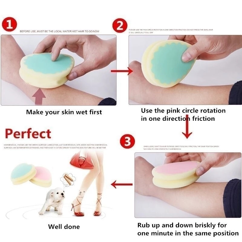 Miếng xốp tẩy lông cơ thể không đau có thể tái sử dụng hiệu quả