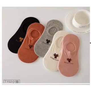 Set 5 đôi tất mèo miu miu kèm đệm gót