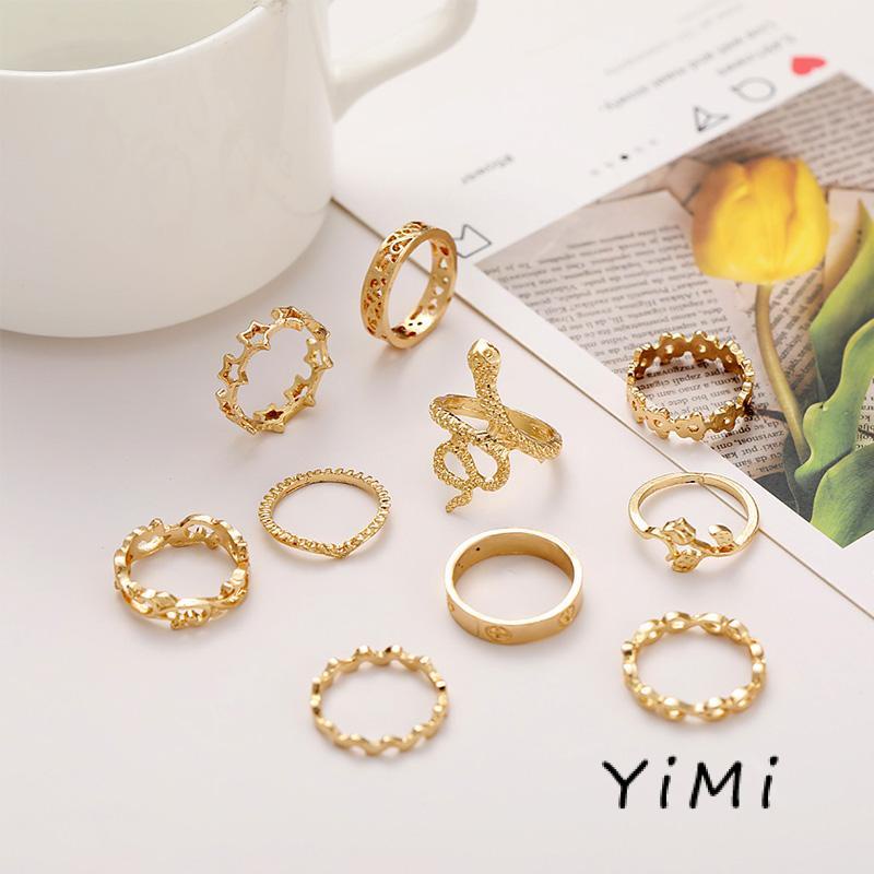 Bộ 10 Nhẫn Hình Rắn Đơn Giản Sáng Tạo Cho Nữ