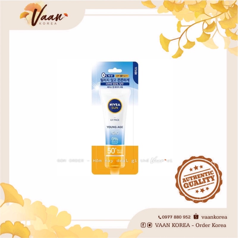 Kem chống nắng Nivea Sun UV Face Young Age SPF50+ PA+++ Date 07/2022