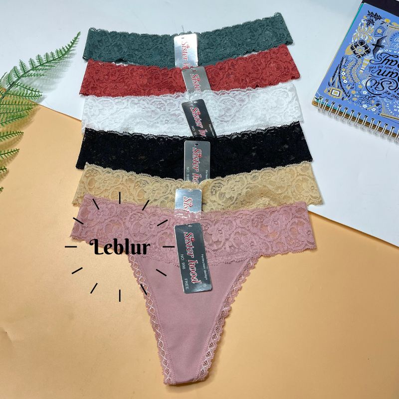 Quần lót lọt khe cao cấp Thái Lan bản ren hông, quần chip mền mịn, chọn màu Sisterhood 998, Leblur
