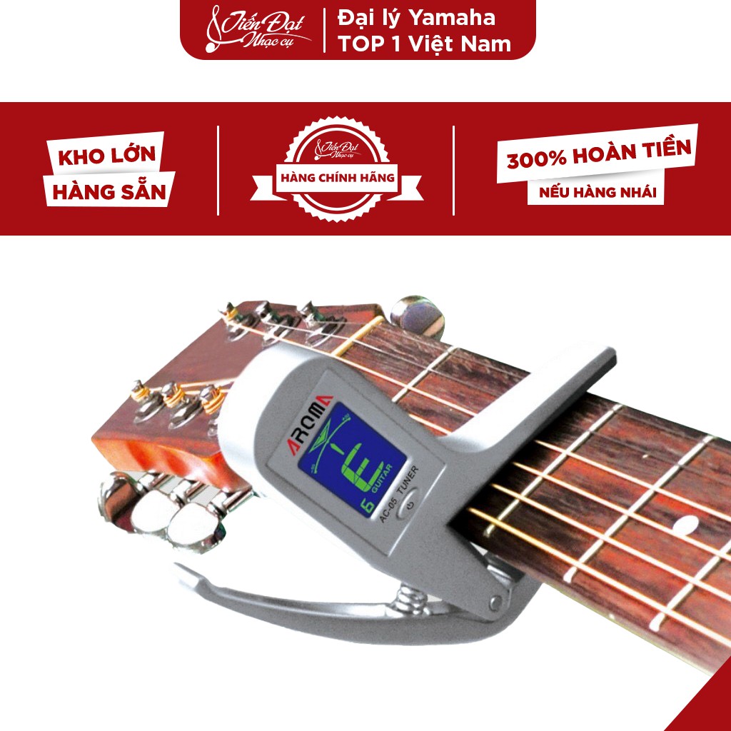 Kẹp Capo Đàn Guitar, Ukulele Aroma Cao Cấp AC05, Bộ Chỉnh 2 trong 1 Tích Hợp Máy Lên Dây  & Capo