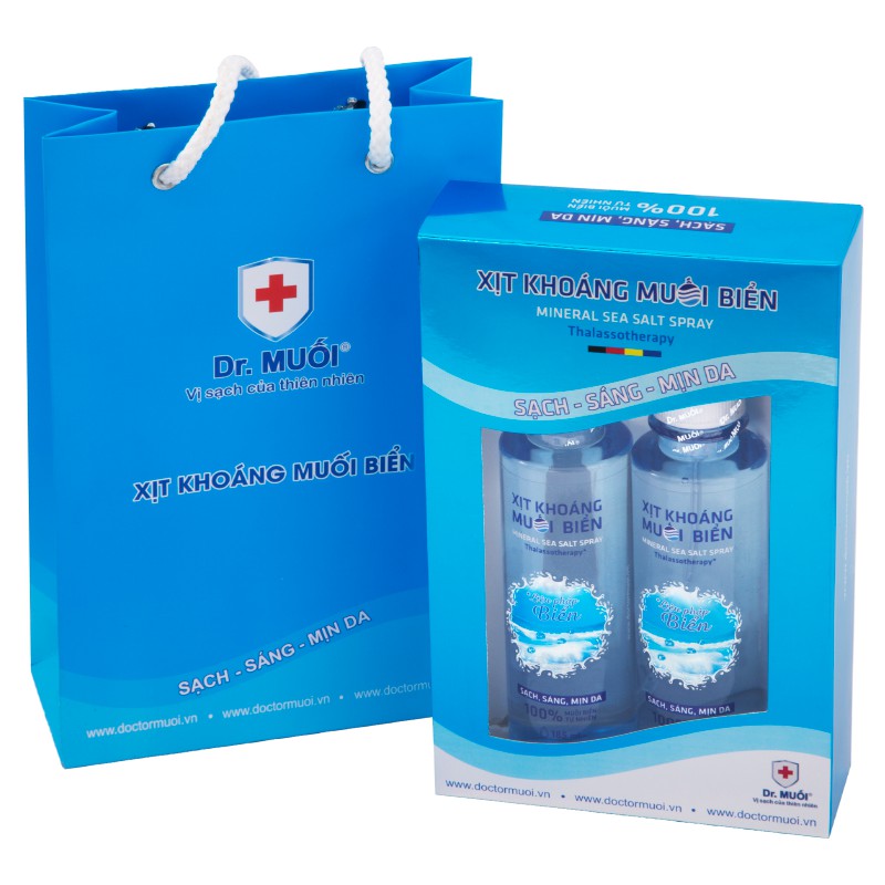Bộ 2 Chai Xịt Khoáng Muối Biển Dr. Muối (185Ml/Chai) - Hoàn toàn từ thiên nhiên