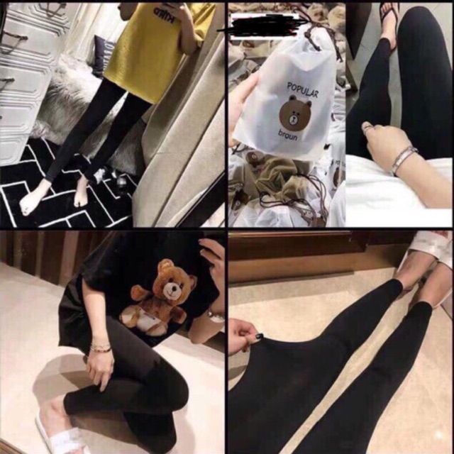 QUẦN LEGGING TÚI GẤU BROWN THUN LẠNH CO GIÃN 4 CHIỀU