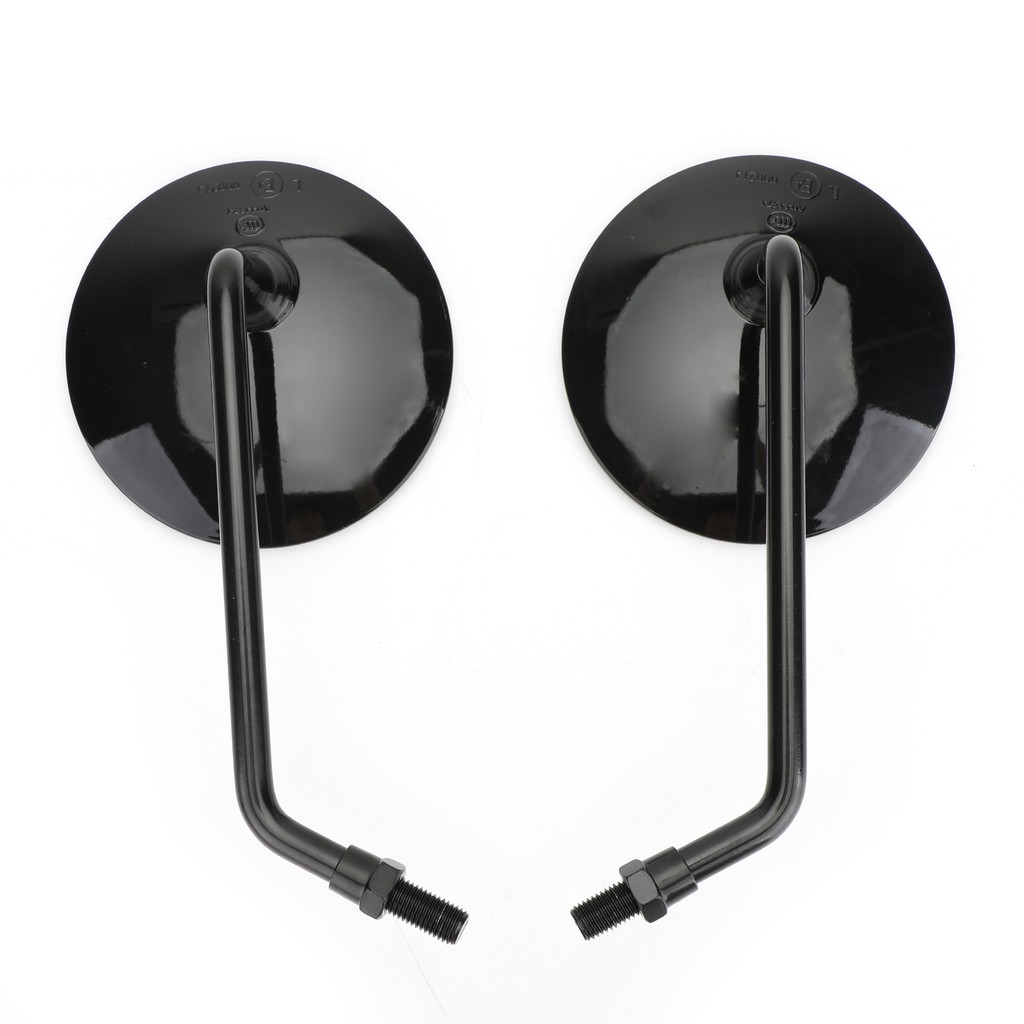 Một đôi Gương Chiếu Hậu Xe Máy Areyourshop 2Pcs Cặp Xe Máy Tay Ga 10Mm Điều Chỉnh Được Màu Đen Tròn phổ cập Universal for Suzuki for Kawasaki for Honda for BMW