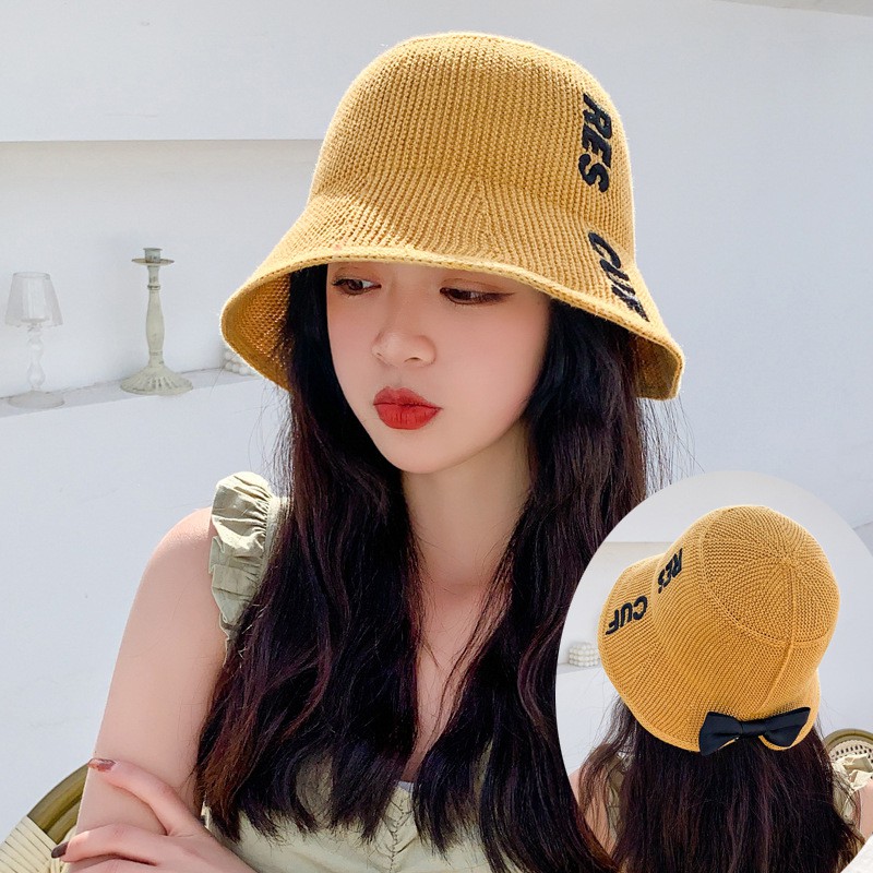 Nón bucket vành cụp phối chữ thêu có dây rút điều chỉnh vòng đầu bên trong nón 5 màu